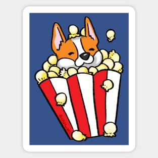 Corgi Popcorn Sticker